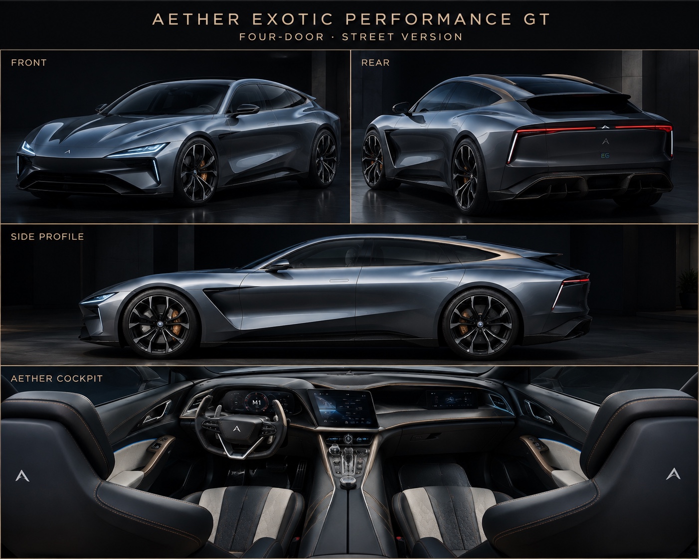AETHER Exotic Performance GT — Exterior and cockpit study